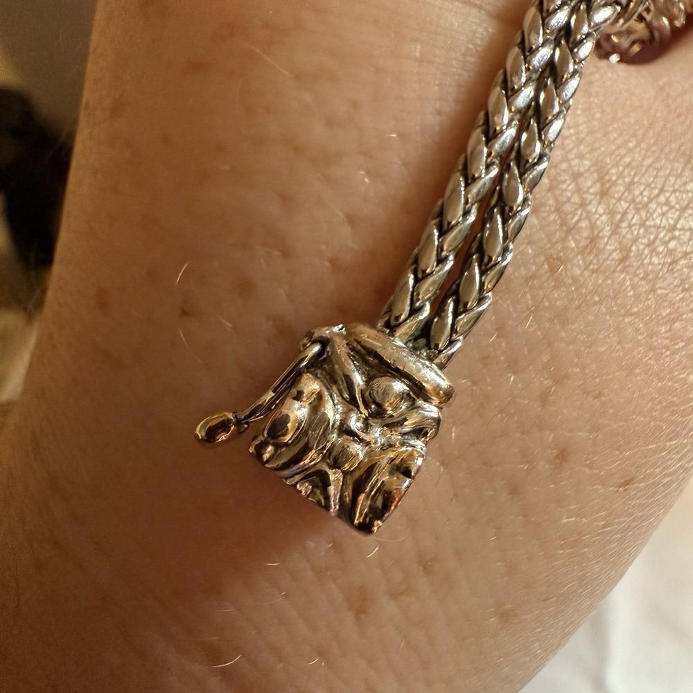 John Mederios Two Tone 2 Strand Locking Bracelet Rhodium Silver And Gold Plated - Picture 5 of 12